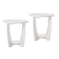 COZAYH Rustic Farmhouse end Table X 2P with Storage Shelf, French Country Accent Side Table for Family, Dinning or Living Room, Small Spaces, Modern, Round, White - color: White