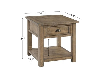 Martin Svensson Home Monterey Solid Wood End Table, Reclaimed Natural | Farmhouse Rustic, Coastal Side Table, Drawer and Shelf - color: Reclaimed Natural