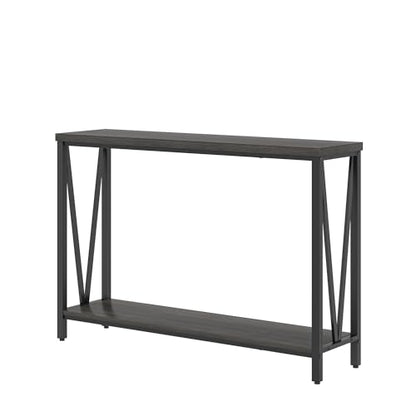 FOLUBAN Console Table for Entryway, Modern Sofa Table Behind Couch, Narrow Entry Table for Hallway, Living Room (Industrial, Dark Gray) - color: Dark Gray