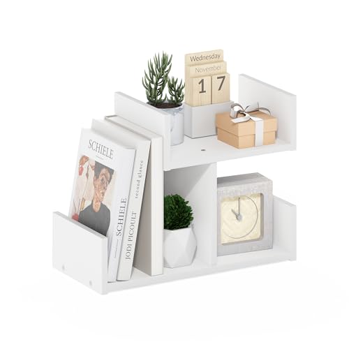 Furinno HERMITE Desk File Folder Organizers, 3-Shelf Desktop Office Organization Racks, Desk Top Display Book Shelf, for Paper, Office Supplies, Magazine, White - color: White, size: 12.4-Inch