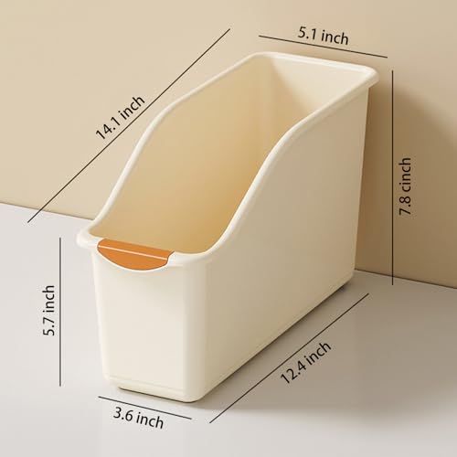 2 Pack Roll Out Plastic Organizer Bins, Tall Under Sink Organizer with Handle for Kitchen, Bathroom and Pantry, Multi-purpose Slim Storage Bin On Wheels, Laundry Room Organizers and Storage