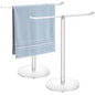 Clear Acrylic Hand Towel Holder Stand, T-Shape Free-Standing Towel Rack for Bathroom & Kitchen, Modern Minimalist Design, Simple Assembly, Countertop Organizer