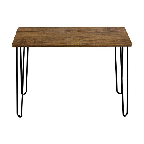 Desk with Hairpin Legs - Modern Industrial Style Home Decor - Woodgrain-Look and Steel Accent Home Office Furniture by Lavish Home (Brown) - color: Brown