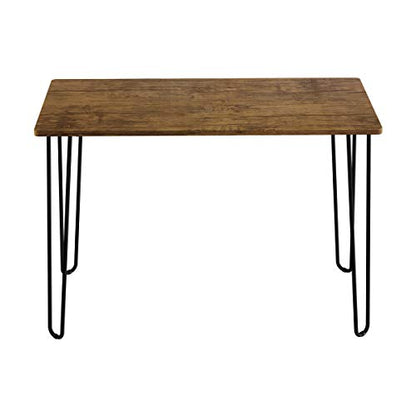 Desk with Hairpin Legs - Modern Industrial Style Home Decor - Woodgrain-Look and Steel Accent Home Office Furniture by Lavish Home (Brown) - color: Brown