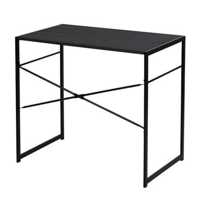 Pemberly Row Compact Industrial Computer Desk, Black Finish, Modern Minimalist Style, Durable Metal Frame and MDF Board, Spacious Work Surface, Ideal for Home Office, Study, or Small Spaces
