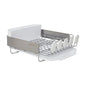KitchenAid Compact Satin Wire Rust Resistant, Expandable Dish Rack with Angled Self Draining Drainboard with Removable Flatware Caddy, 23.18-Inch, Gray - color: White, size: Compact