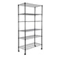 Simple Deluxe Heavy Duty 6-Shelf Shelving, 29.92'' D x 13.98'' W x 71.65'' H Adjustable Wire Shelving with Hanging Hooks and Wheels, Black - color: Black, size: 6-Tier