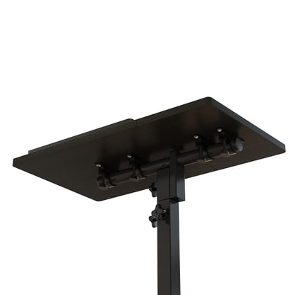 TigerDad Mobile Adjustable Height Laptop Stand PC Computer Portable Notebook Swivel Laptop Desk Rolling Table Desk Cart Tiltable with Wheels Casters& Mouse Pad Table (Dekuwood) - color: Dekuwood