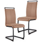 Baysitone Modern Dining Chairs Set of 2, Side & Kitchen Chairs with Faux Leather Padded Seat, High Back, for Dining, Kitchen, Living Room - Brown - color: Brown, size: Set of 2