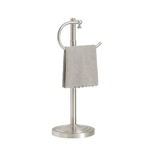 RFOUO Hand Towel Holder Stand, Towel Racks for Bathroom, Brushed Nickel | Stainless Steel, Adjustable 16.5-26 Inch,Heavy base,Space Saving Standing Towel Rack For Bathroom Kitchen Vanity Countertops - color: Brushed Nickel
