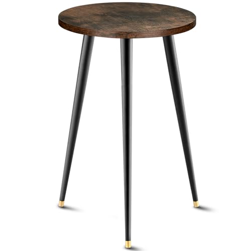 KINNARY Tall Plant Stand Indoor, Mid Century Wood Plant Stand Plant Table for Flower Pots, Heavy Duty Metal Plant Holder, Modern Home Decor Small Round Side End Table (11.8"x20") - color: Brown 11.8"x20"