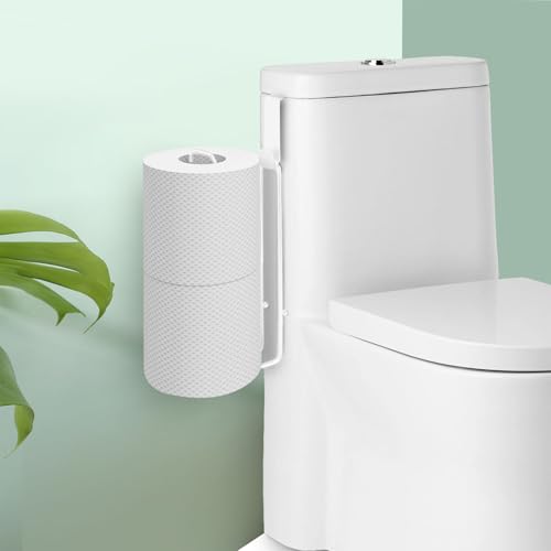 Conworld Toilet Paper Storage for 2 Roll Tissue, Over The Tank Toilet Paper Holder, Stainless Steel Rustproof Toilet Paper Holder Wall Mount, for Rv, Bathroom Storage and Organization, White, 1 Pack - color: White,hold 2 Rolls-1 Pcs