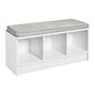 ClosetMaid 1631 Cubeicals 3-Cube Storage Bench, White with Gray Cushion - color: White With Gray Cushion