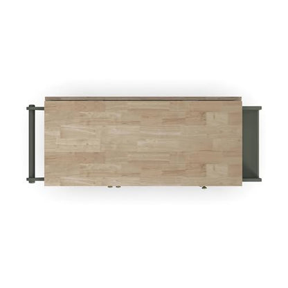 Homestyles Mobile Kitchen Island Cart with Wood Top and Dropleaf Breakfast Bar, 18" D x 53.5" W x 36" H, Green - color: Green