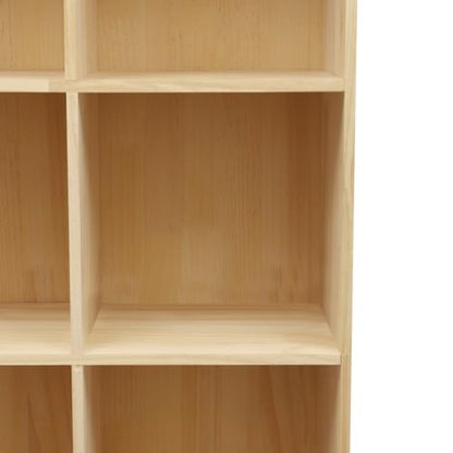 Wooden 10 Cube Shelf Bookcase, Floorstanding Bookshelf with Open Compartments & Back Panel 59.06x11.81x23.62 Inch, Solid Wood Cube Storage Organizer for Living Room, Bedroom, Home Office - size: 10 Cube