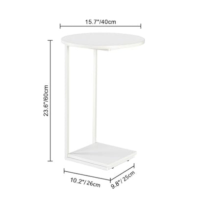 HDANI C Table End Table,Couch Table that Slide Under,Sofa Side Table in Living Room,White - color: White, size: Round