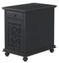 Martin Svensson Home Elegant Chairside End Table with Power — 24″W x 16″D x 25″H, Antique Black — Transitional Painted Accent Table with Flip-Top USB Charging, Drawer & Cabinet Storage - color: Antique Black