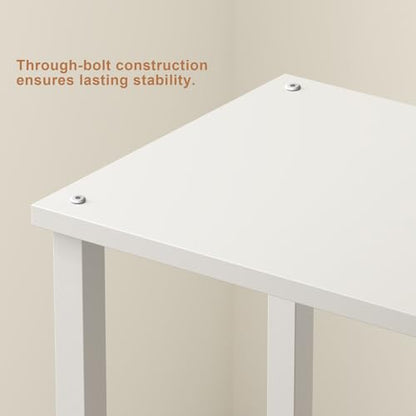 TUTOTAK End Table, Set of 2, Side Table, Nightstand, 2-Tier Storage Shelf, Sofa Table for Small Space, Living Room, Bed Room TB01BW035 - color: Pure White