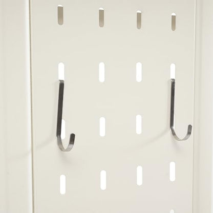 Adjustable Laundry Room Shelf, White Washing Machine Shelf, 3-Tier Washing Machine and Dryer Storage Rack, Laundry Room Space Saving Organizer with Hooks for Balcony