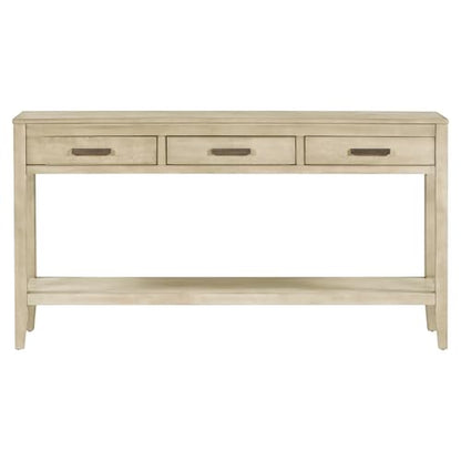 Merax Entryway Console Table with Storage, 3 Drawers Design/Wood Frame/Behind Couch & Sofa, Grey - color: Grey