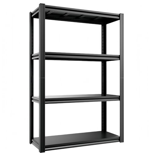 4-Tier 31.5" W x 15.8" D x 63" H Garage Shelving 2000LBS Storage Shelves Heavy Duty Metal Shelf Unit Adjustable Basement Industrial Storage Racks - size: 4T 31.5" W x 15.8" D x 63" H