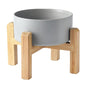 6'' Ceramic Raised Dog Bowl - 30Oz Dog Food & Water Bowl with Elevated Non-Slip Bamboo Stand, Dishwasher & Microwave Safe, Anti Vomiting Heavy Duty Pet Bowl for Small and Medium Dogs, Grey - color: 1 x Bowl + Stand - Grey, size: 6 inch