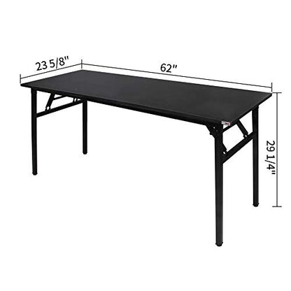 Need Home Office Desk - 62 Inches Large Computer Desk Sturdy Black Table Foldable Desk Gaming Computer Table No Assembly Required AC5CB 62inch - color: Black & Black Frame, size: 62 inch
