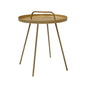 Grand patio Outdoor Side Table with Handle Portable Small End Table 17-in Round Side Coffee Table Gold - color: Gold With Handle