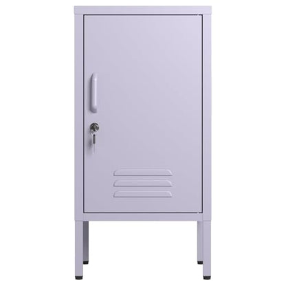 Garvee Metal Locker Nightstand with Shelf,Single Door Lockable Metal End Table,Modern Bedside Table, Versatile Side Cabinet for Bedroom, Living Room, or Office (27.55”h x 13.78”w x 14.96”d) - color: Purple
