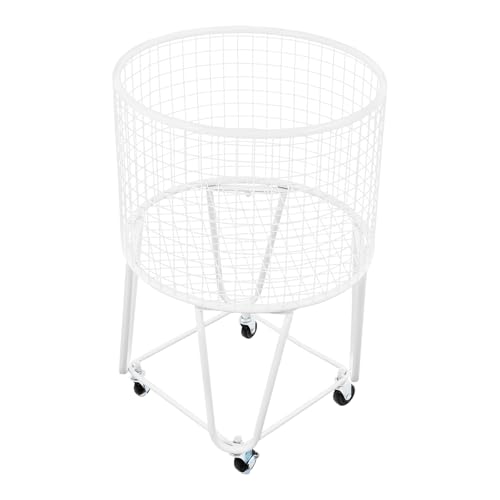 Mesh Wire Laundry Basket Storage Cart, Wire Metal Rolling Laundry Basket | for Bathroom Bedroom Dirty Clothes Storage (E) - size: E