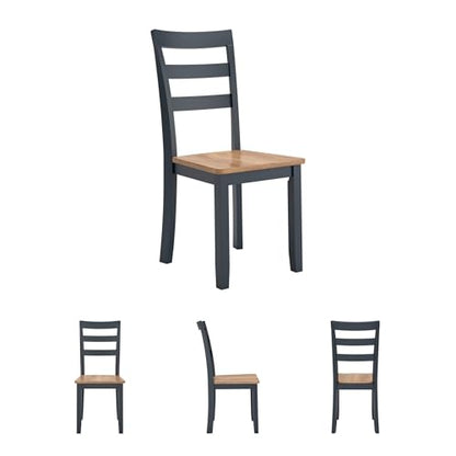 Signature Design by Ashley Gesthaven Solid Wood Frame Dining Chair, Set of 2, Blue/Natural - color: Light Brown & Blue