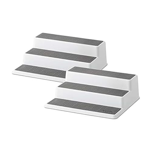 Copco Grey 2 Non-Skid 3-Tier Spice Rack Organizer for Pantry, 2-Pack, 10-Inch - color: White/Grey, size: 10-Inch, Pack of 2