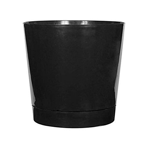 Novelty Majestic Full Depth Round Cylinder Pot, Glossy Black, 12-Inch (10128) - color: Black, size: 12 Inch