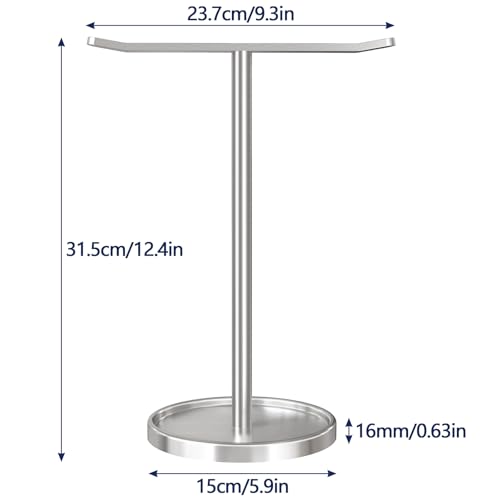 STWWO Hand Towel Holder, Stainless Steel Towel Holder Stand for Bathroom, Kitchen Countertop, T-Shaped Hand Towel Rack Stand, Brushed Nickel - color: Brushed Nickel