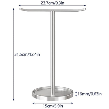 STWWO Hand Towel Holder, Stainless Steel Towel Holder Stand for Bathroom, Kitchen Countertop, T-Shaped Hand Towel Rack Stand, Brushed Nickel - color: Brushed Nickel