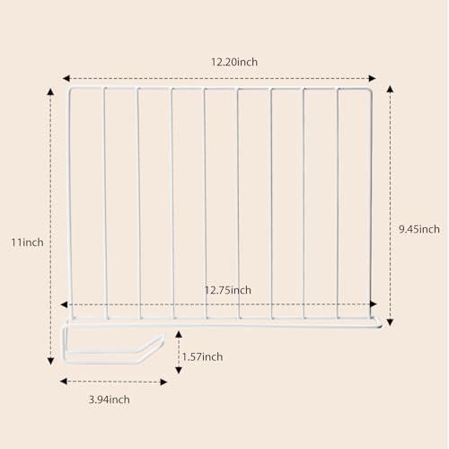 8-Pack 9" Metal Shelf Dividers for Wood Closet Shelves White | Closet Organization, Wardrobe, Bookshelf, Cabinet, Cupboard, Linen Closet Organization Easy to Install - No Tool - size: 8-PACK, style: Metal Height 9inch
