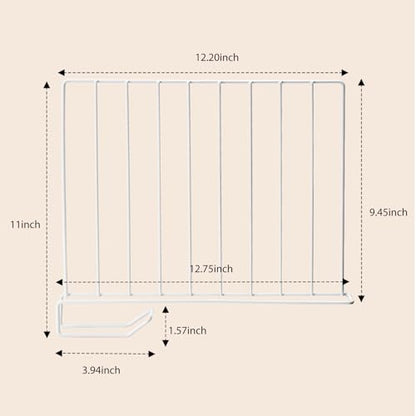 8-Pack 9" Metal Shelf Dividers for Wood Closet Shelves White | Closet Organization, Wardrobe, Bookshelf, Cabinet, Cupboard, Linen Closet Organization Easy to Install - No Tool - size: 8-PACK, style: Metal Height 9inch