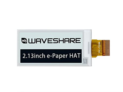 waveshare 2.13inch E-Ink Raw Display Compatible with Raspberry Pi 4B/3B+/3B/2B/B+/A+/Zero/Zero W/WH/Zero 2W Series Boards 250x122 Resolution SPI Interface Without PCB Supports Partial Refresh