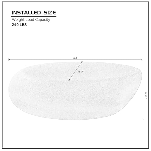43.3" Faux Stone Coffee Table Modern Unique Coffee Table Oval Center Tables Round Edge Design Fiberglass Oval Accent Tables for Living Room Office Apartment No Assembly, Cream White - color: Fiberglass Oval-cream White