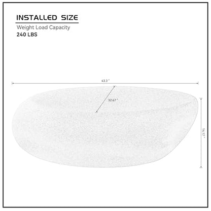 43.3" Faux Stone Coffee Table Modern Unique Coffee Table Oval Center Tables Round Edge Design Fiberglass Oval Accent Tables for Living Room Office Apartment No Assembly, Cream White - color: Fiberglass Oval-cream White