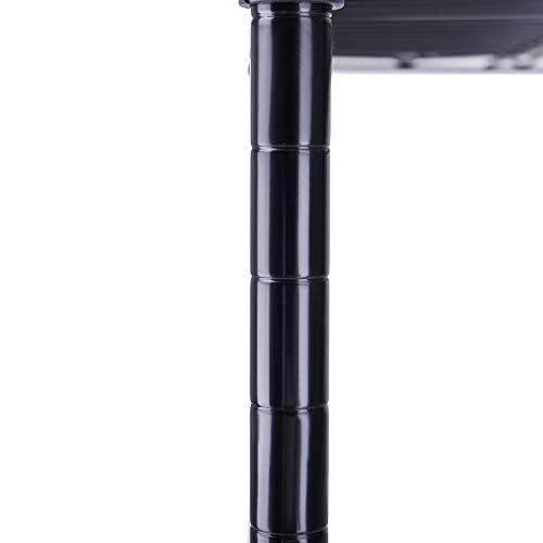 FOXHOLE 4-Tier Wire Shelving Unit Black Metal Storage Rack 17.72" W x 11.81" D x 49.61" H - size: 17.72" W x 11.81" D x 49.61" H