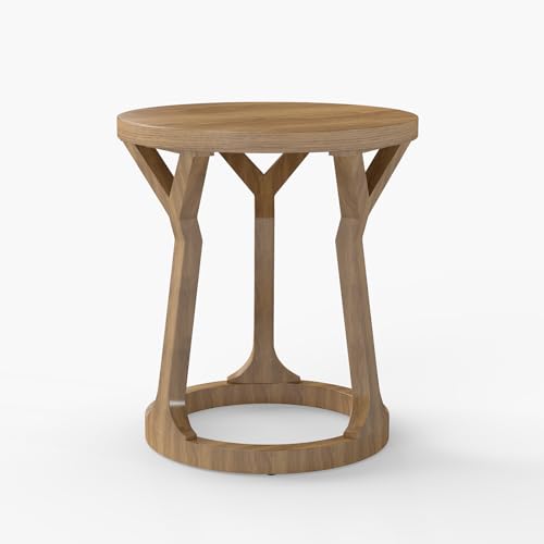 Kinfant Accent Side Table - Vintage Wood End Table Sofa Table with Bottom Shelf for Living Room, Bedroom, Office (1-Pack-Brown) - style: 1-pack-Brown