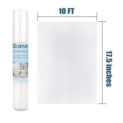 Shelf Liner, Non-Slip Cabinet Liner, Washable Oil-Proof for Kitchen Cabinet, Shelves, Refrigerator, Storage, Desks, 17.5 Inches x 10 FT, Non Adhesive Drawers Liner (17.5 Inches x 10 FT)… Clear - size: 17.5"W x 120"L