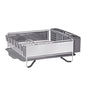 KitchenAid Compact Space Saving, Dish Rack with Removable Flatware Caddy and Angled Self Draining Drainboard, Satin Gray, 15-Inch-by-13.25-Inch - color: Gray, size: Compact