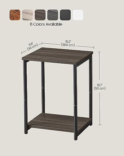 VASAGLE Side Tables Set of 2, Small End Table, Nightstand for Living Room, Bedroom, Office, Bathroom, Chestnut Brown and Classic Black ULET272B74 - color: Chestnut Brown + Classic Black