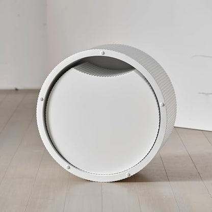 Round Nesting Coffee Table Set of 2 Modern Cream Fluted Coffee Table Small Round End Table Crescent Side Table Circular Coffee Tables Nested Coffee Tables for Living Room (Cream Large) - color: Cream Large