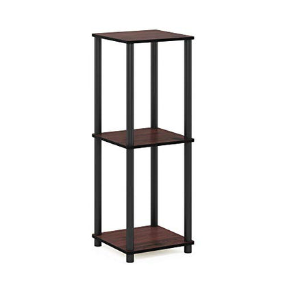 Furinno TURN-N-TUBE Side Table Set of 2, 2-Tier Modern Square End Table with Open Shelf, Toolless Stackable Night Stand, Bedside Table, for Living Room, Bedroom, Dark Cherry - color: Dark Cherry, size: 2-Pack, 2-Tier, style: 2-Pack