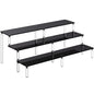 HENABLE Black 14.8 IN Large Acrylic Perfume Organizer Stand, Clear Display Risers for Perfume, Cologne, Cosmetic, Skincare, Funko POP, Dessert Display, Cupcake Stand Holder - size: Black 3-Tier Large 14.8IN