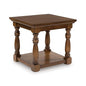 Signature Design by Ashley Sturlayne End Table, Traditional Rectangular Accent Table with Storage Lower Shelf, Hardwood Solids, Veneers, and MDF Substrates, for Living Room Couch, Dark Brown - color: Brown, style: End Table