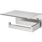 APLusee Brushed Nickel Toilet Paper Holder with Shelf, Left Side 304 Stainless Steel Tissue Roll Hanger, Wall Mounted - color: Brushed Nickel